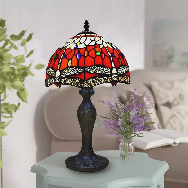 Handcrafted Stained Glass Table Lamp Bedside