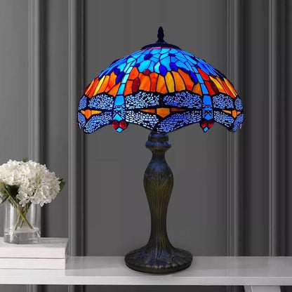 Handcrafted Stained Glass Dragonfly Table Lamp