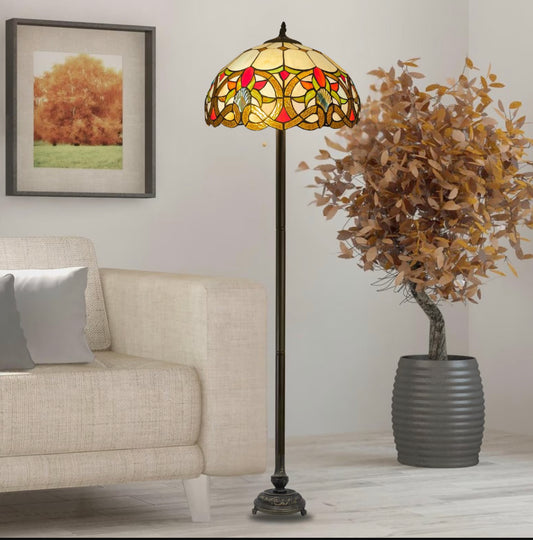 Tiffany Style Stained Glass Floor Lamp Multicolor
